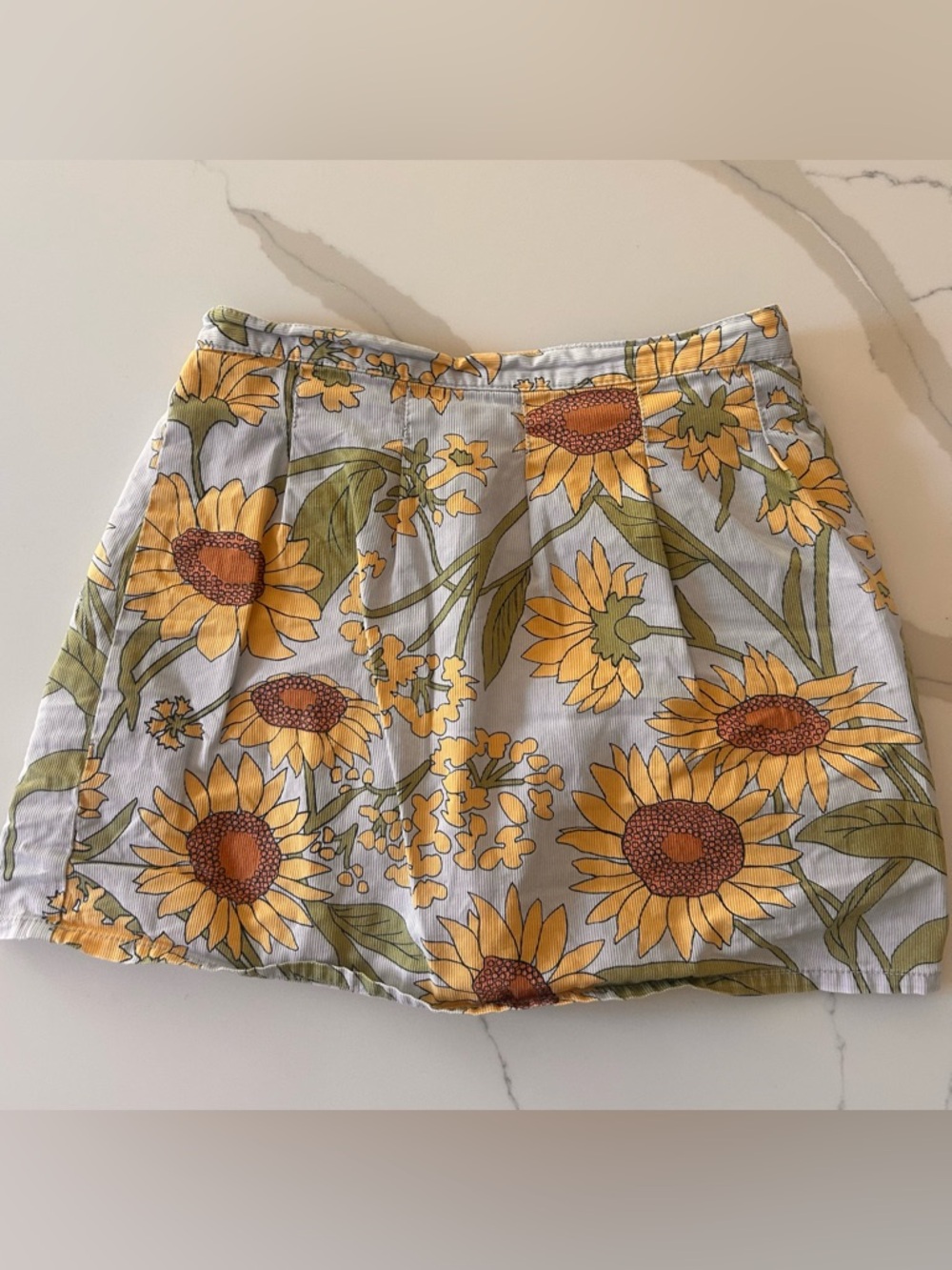 Vintage Y2K Gymboree Yellow and blue Sunflower Print Skirt 2003 size 8